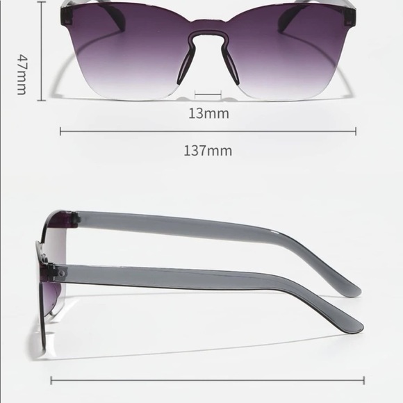 2 PAIR OF RIMLESS OMBRE/SHEILD LENS SUNGLASSES UNISEX in Purple & Brown - Picture 3 of 6